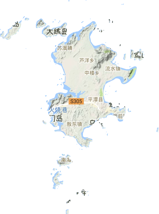 平潭县地形地图