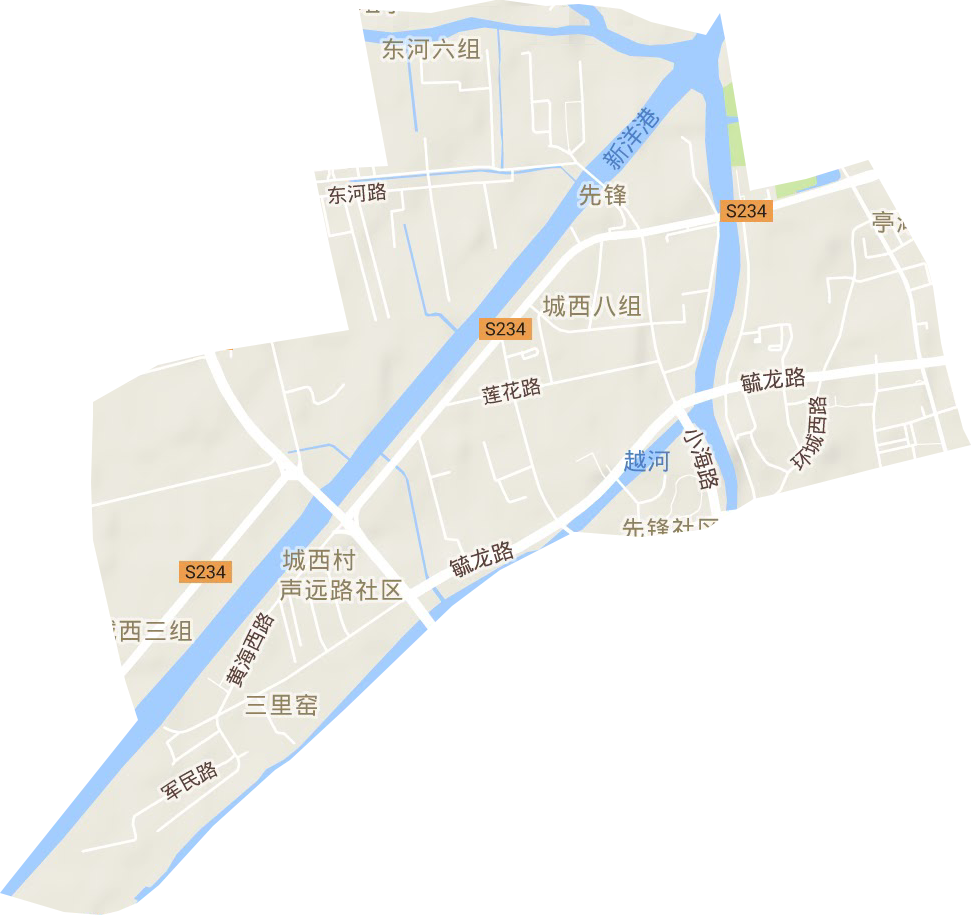 先锋街道地形地图