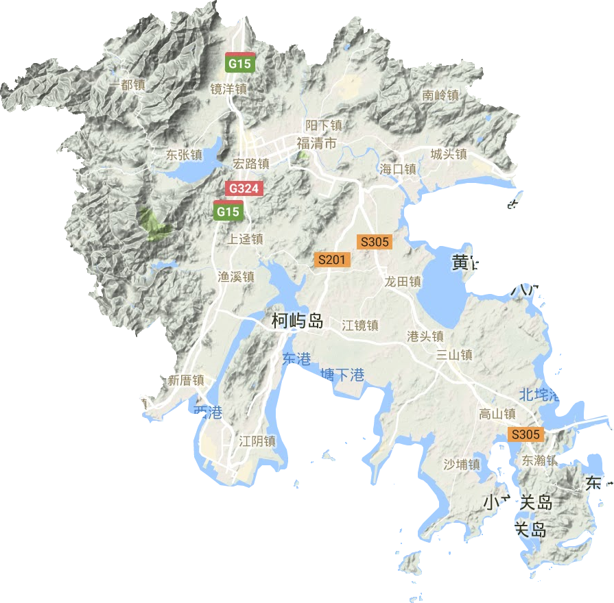 福清市地形地图