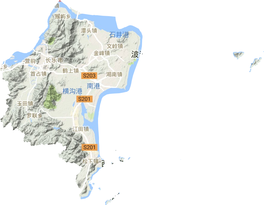 长乐区地形地图