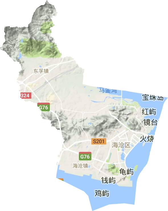 海沧区地形地图