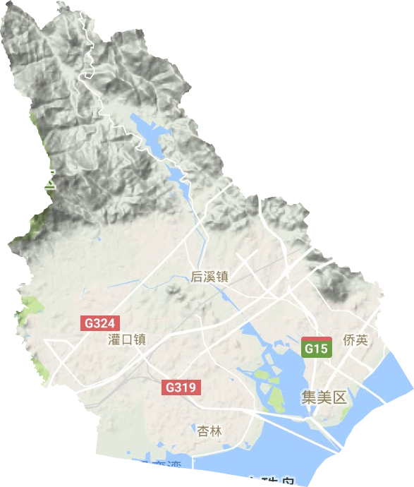 集美区地形地图