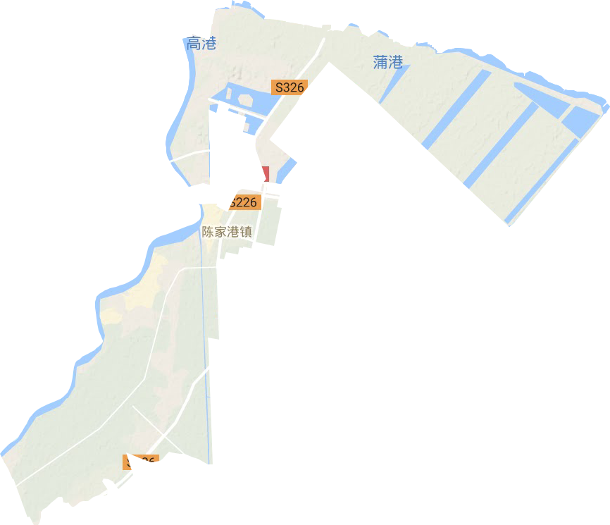 陈家港镇地形地图