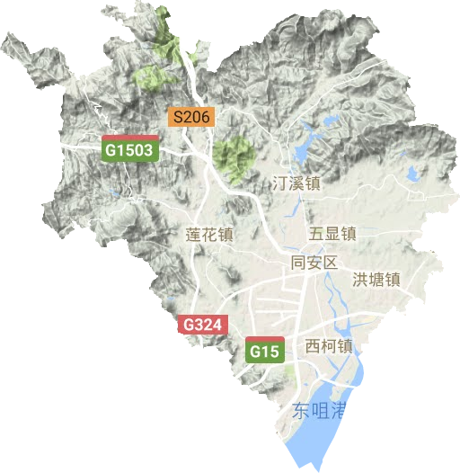 同安区地形地图