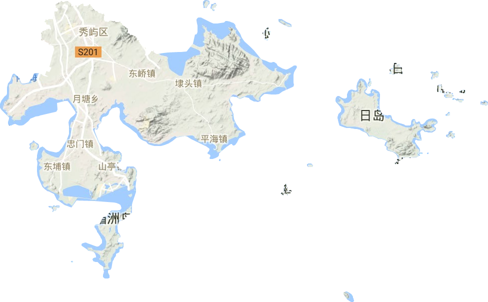 秀屿区地形地图