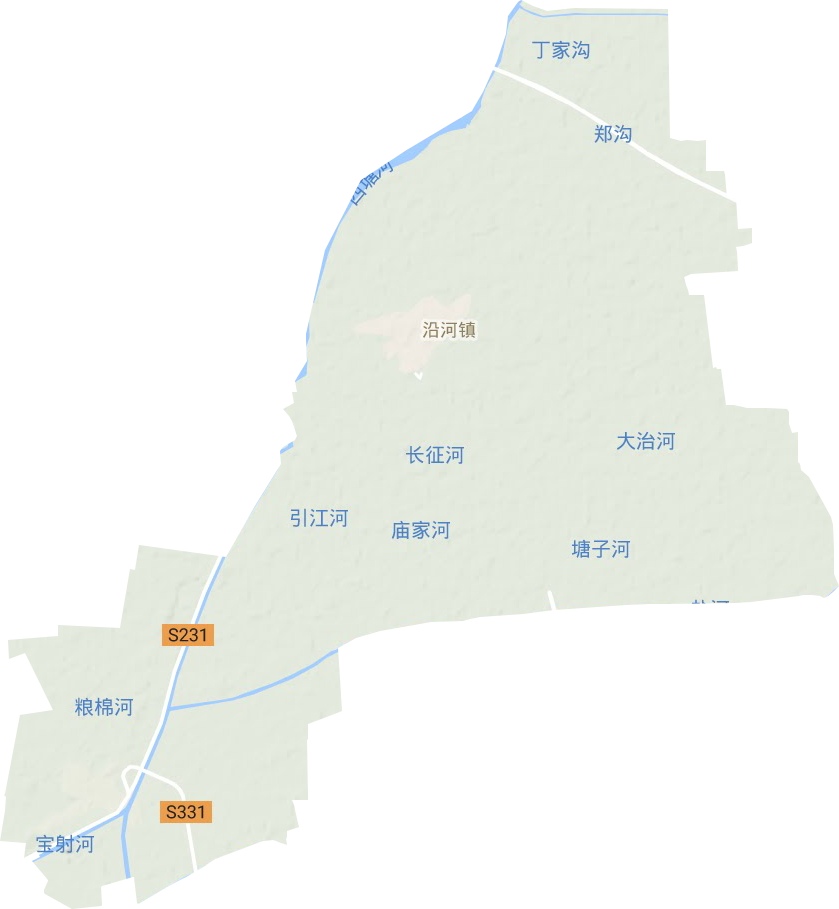 沿河镇地形地图
