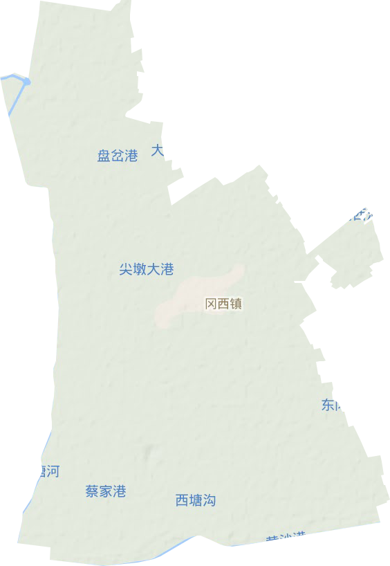 冈西镇地形地图
