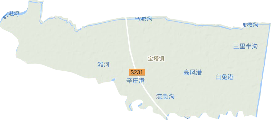 宝塔镇地形地图