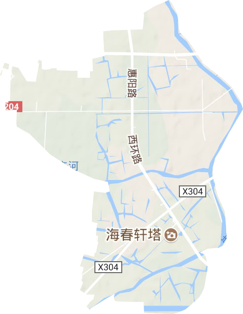 西溪景区地形地图