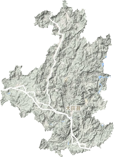 大田县地形地图