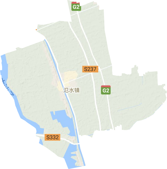 氾水镇地形地图