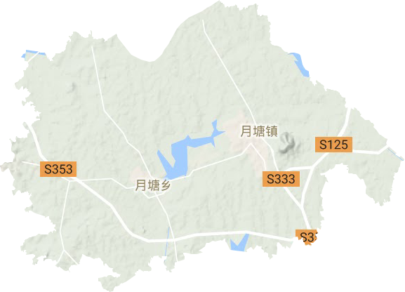 月塘镇地形地图