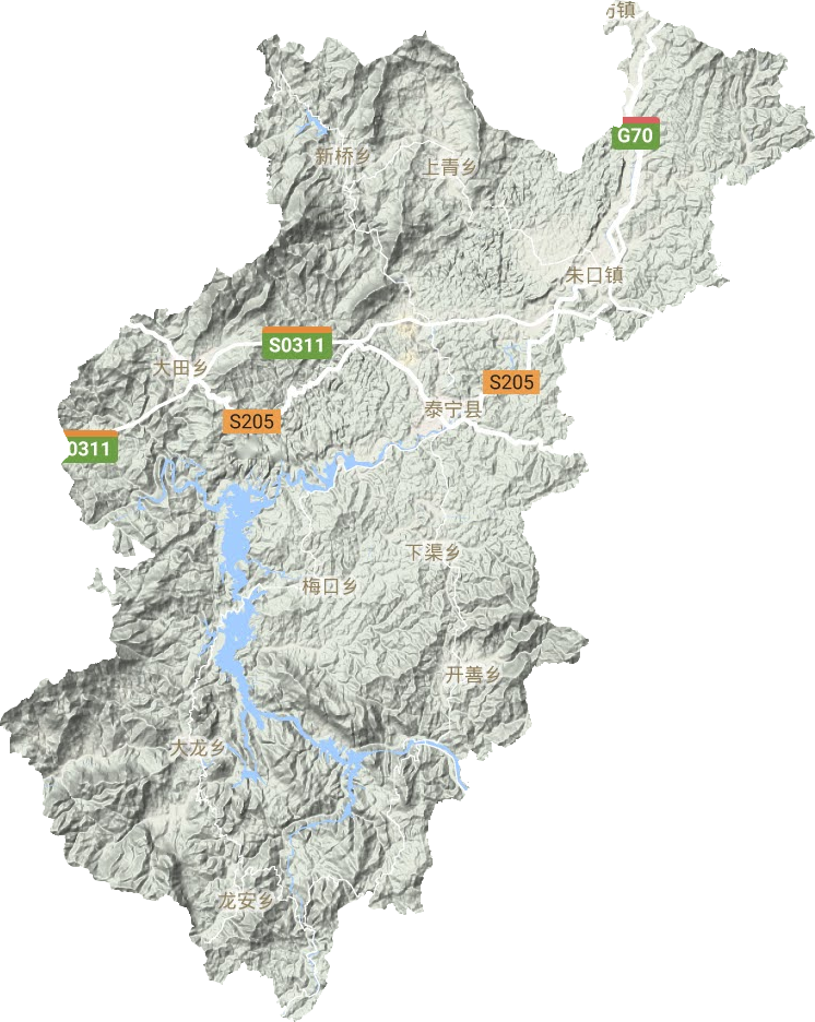 泰宁县地形地图