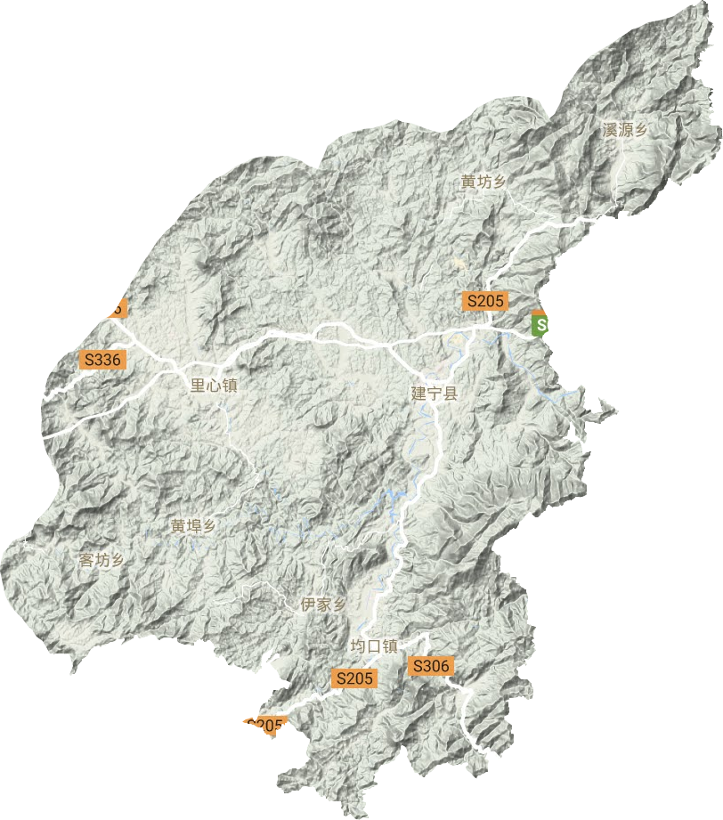 建宁县地形地图