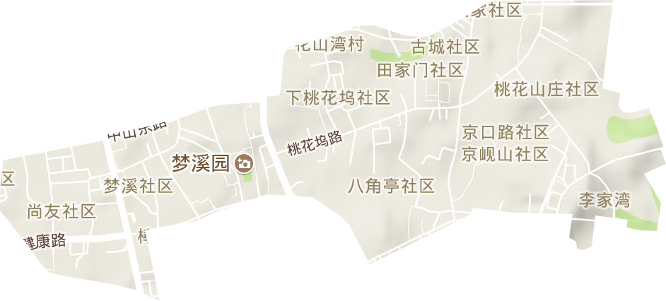 健康路街道地形地图