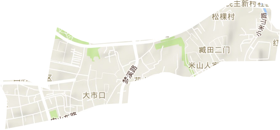 大市口街道地形地图