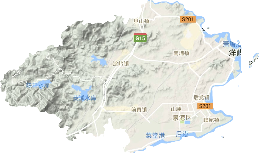 泉港区地形地图