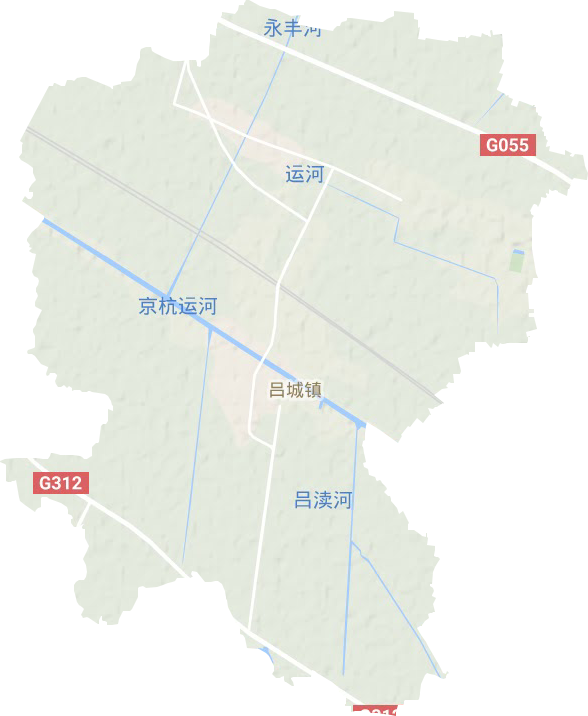 吕城镇地形地图