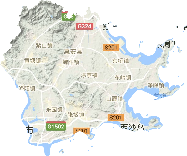 惠安县地形地图