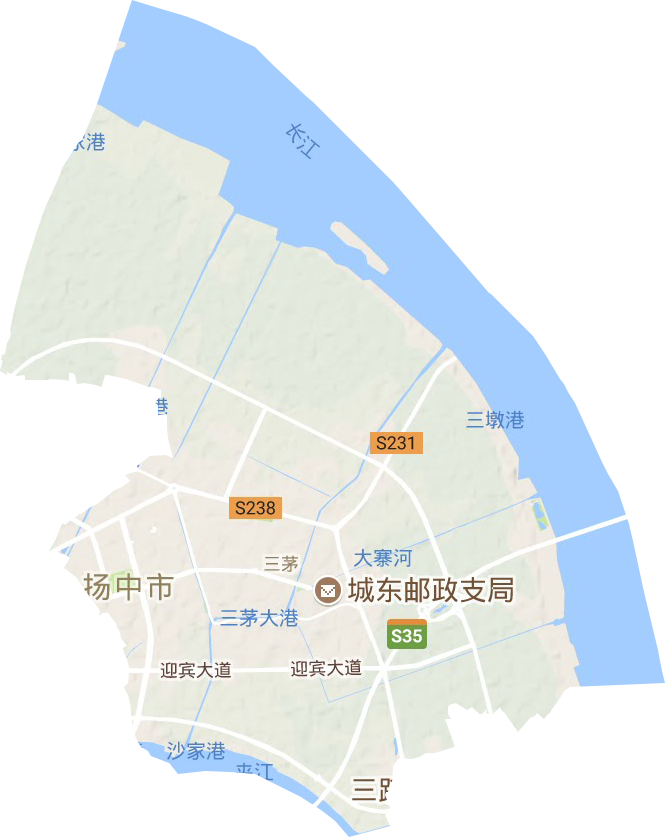 三茅街道地形地图