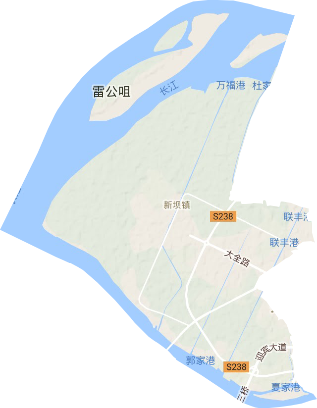 新坝镇地形地图