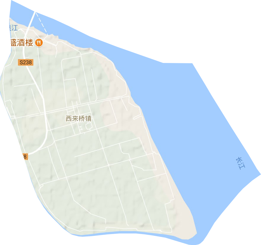 西来桥镇地形地图
