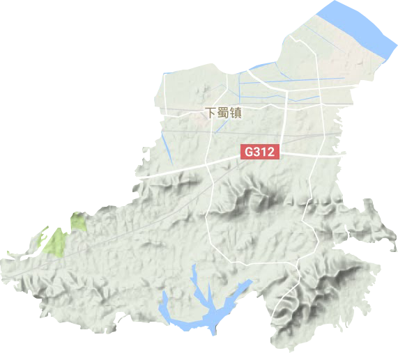 下蜀镇地形地图
