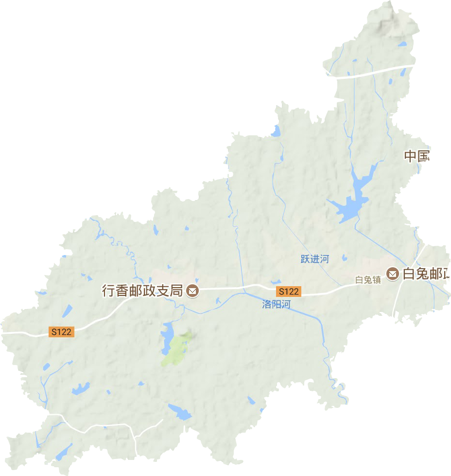 白兔镇地形地图