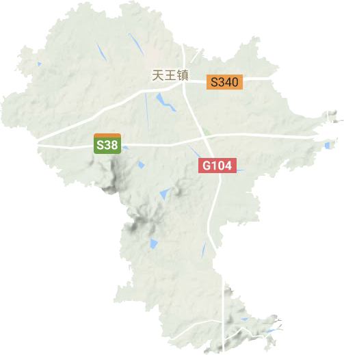 天王镇地形地图