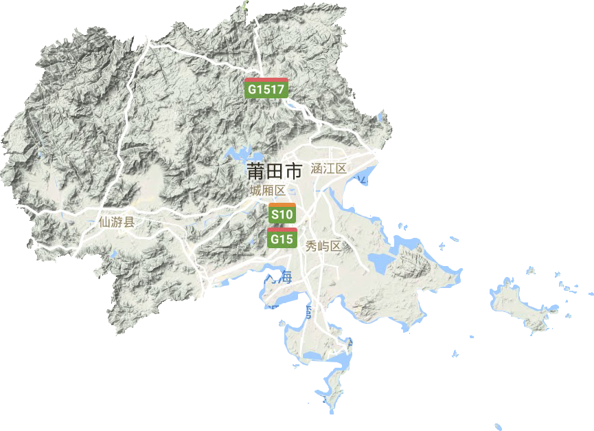 莆田市地形地图