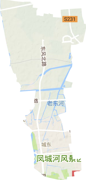 城东街道地形地图