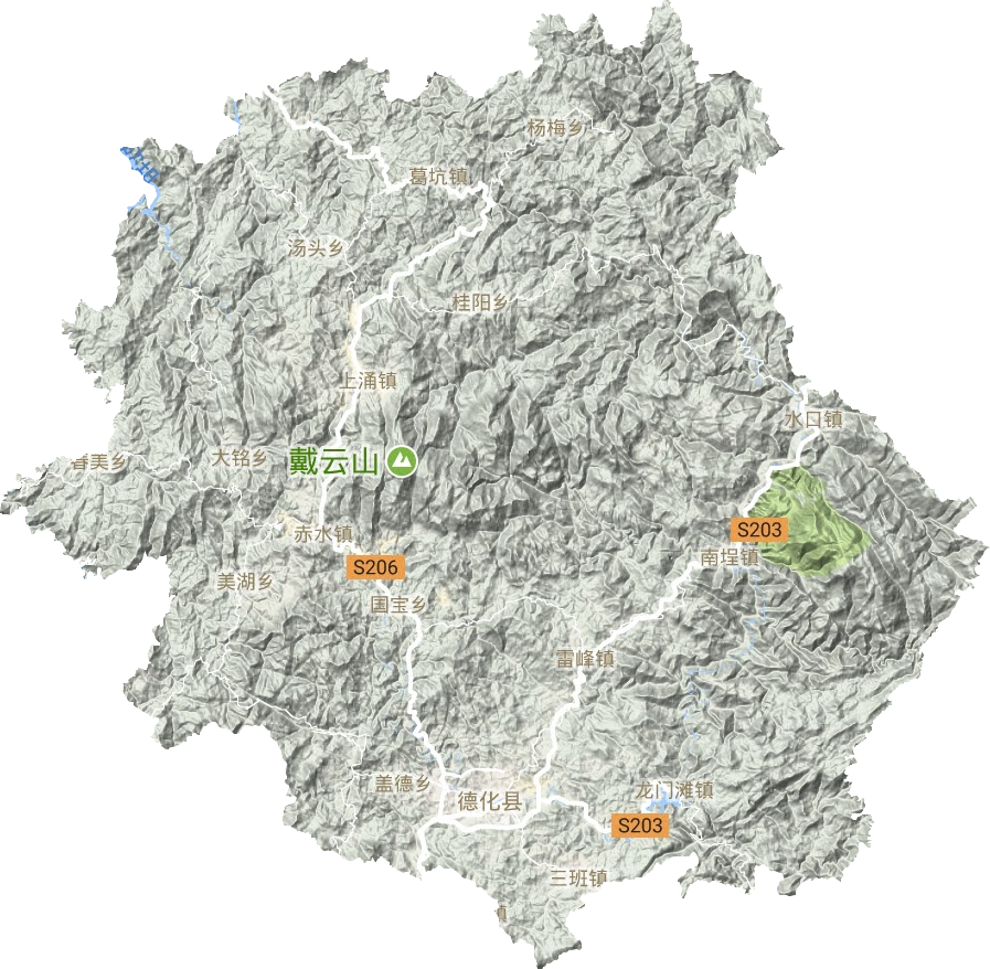 德化县地形地图