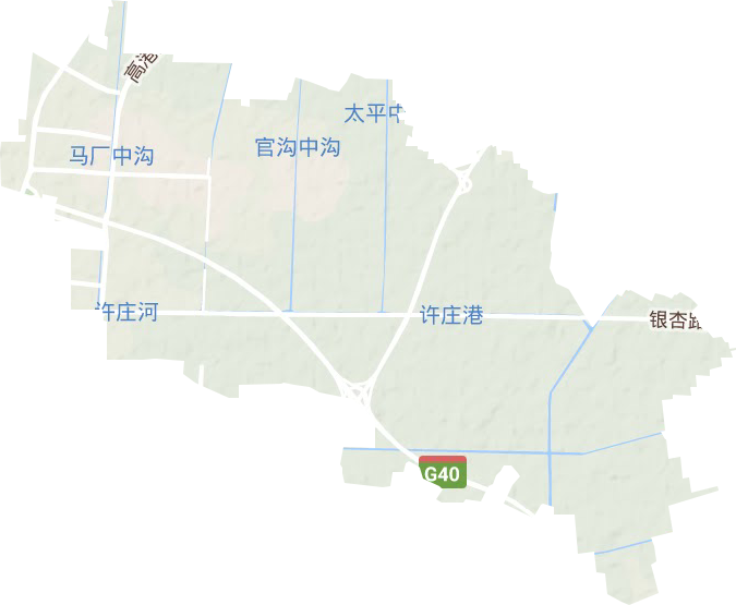 许庄街道地形地图