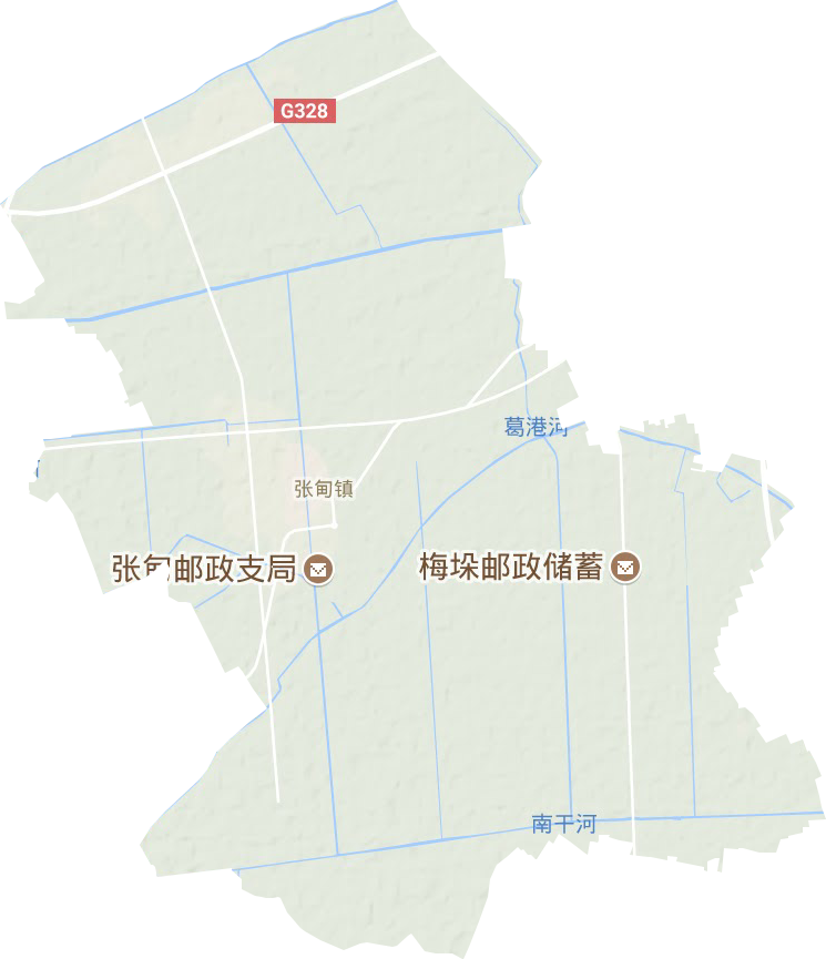 张甸镇地形地图