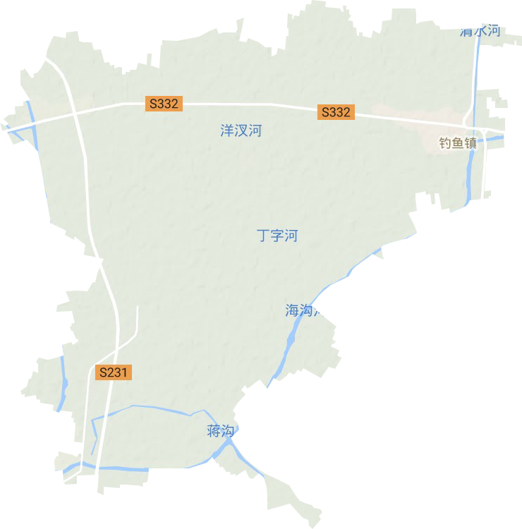 钓鱼镇地形地图