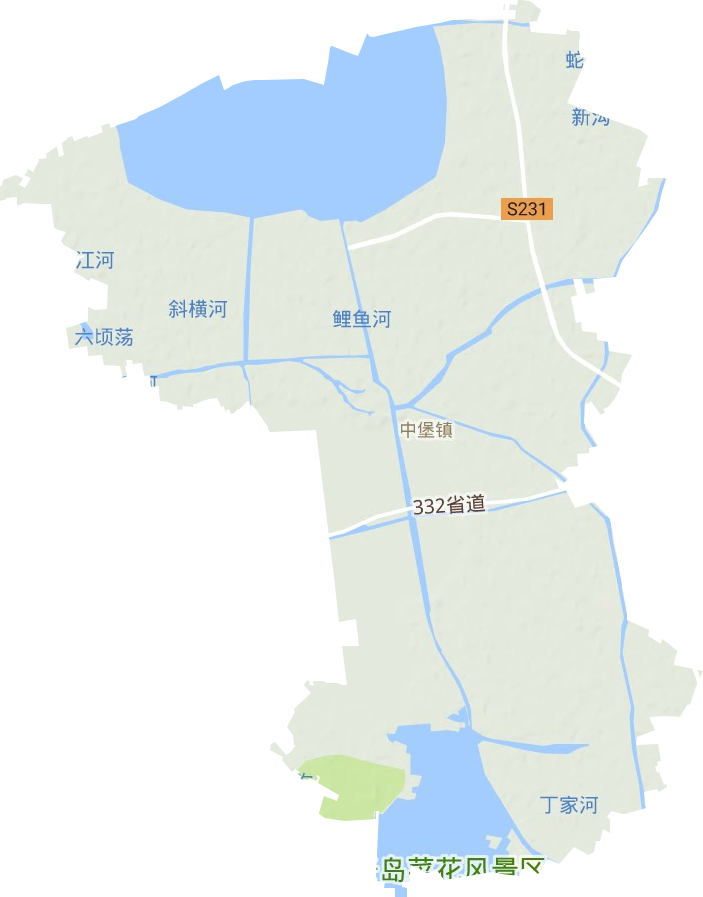 中堡镇地形地图