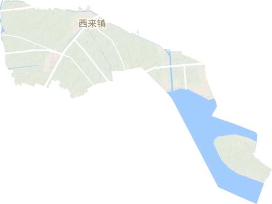 西来镇地形地图