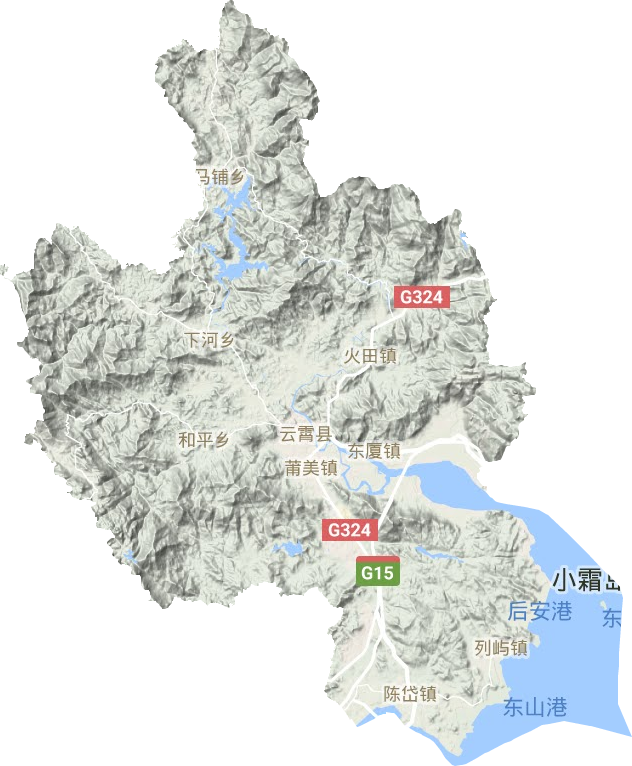 云霄县地形地图