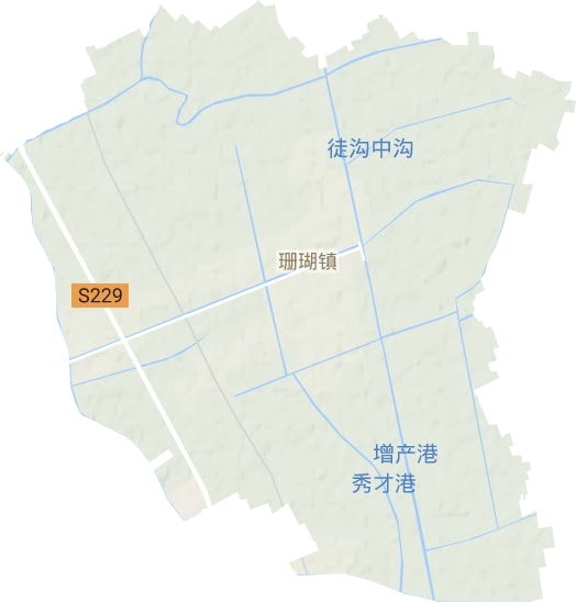 珊瑚镇地形地图