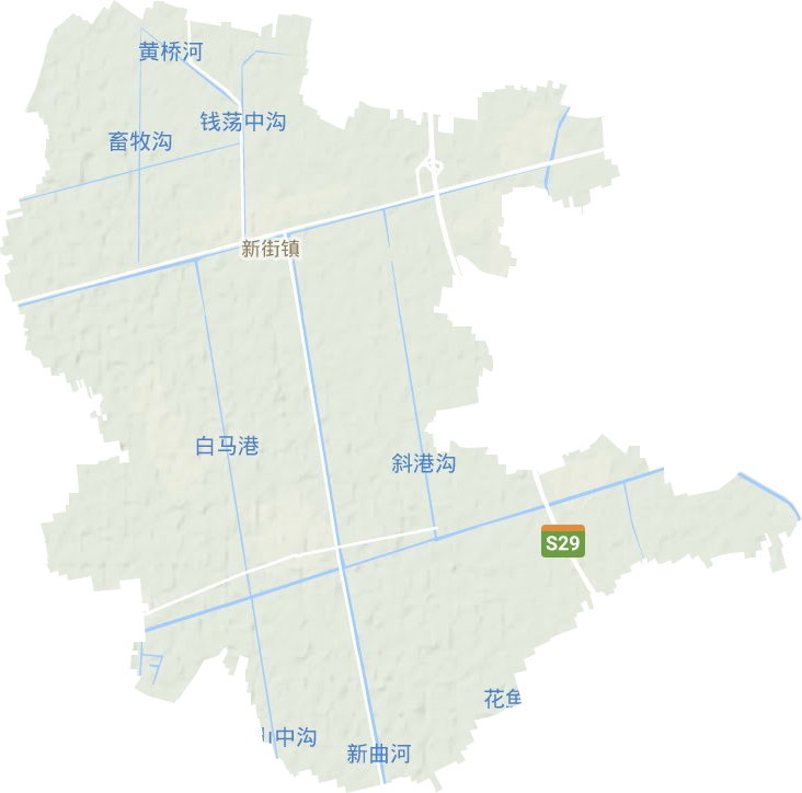 新街镇地形地图