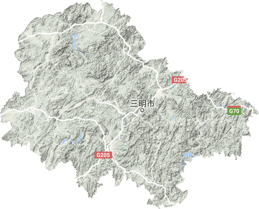 三明市地形地图