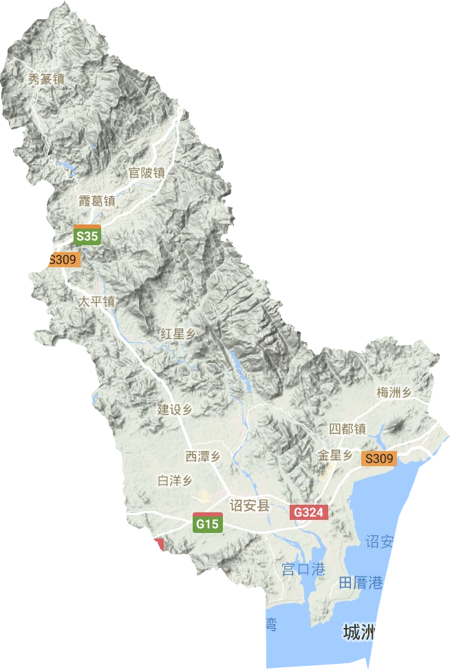 诏安县地形地图