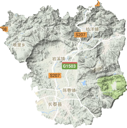 长泰区地形地图