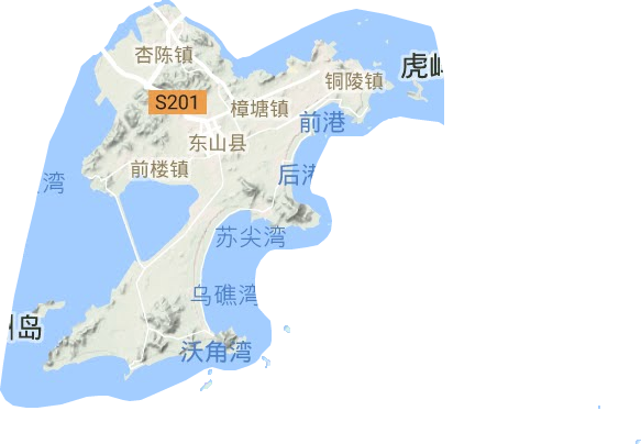 东山县地形地图