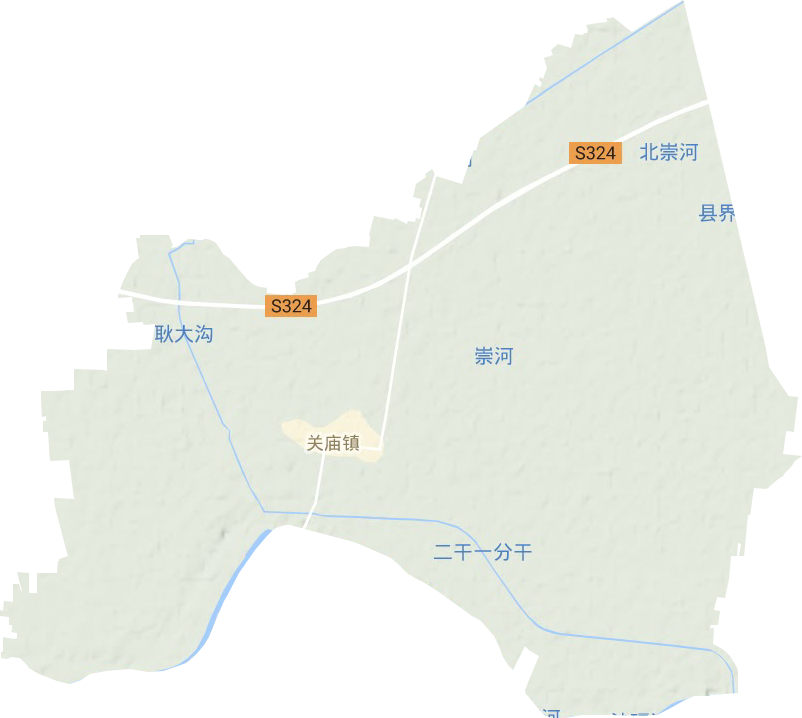 关庙镇地形地图