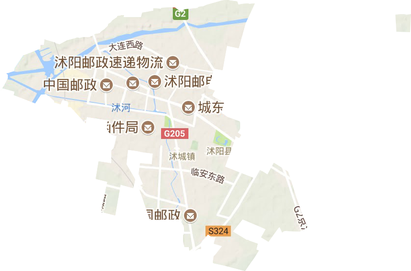 沭城街道地形地图