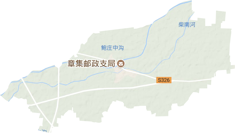 章集街道地形地图