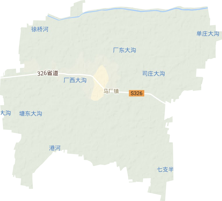 马厂镇地形地图
