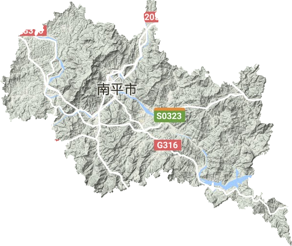 延平区地形地图