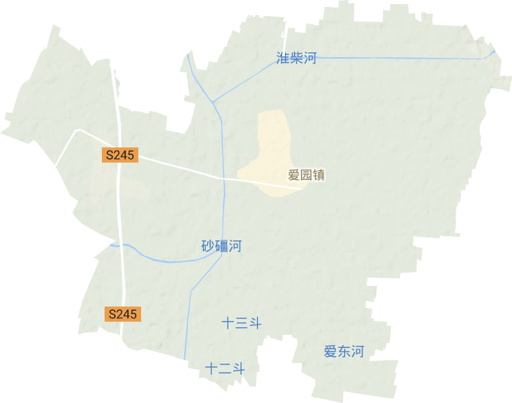 爱园镇地形地图